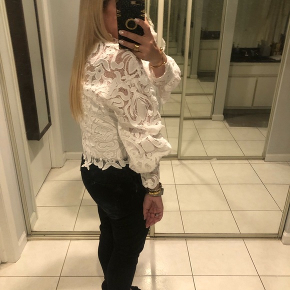 VIP: Italian Handmade lace blouse, Stunning white one of a kind. - Picture 4 of 15